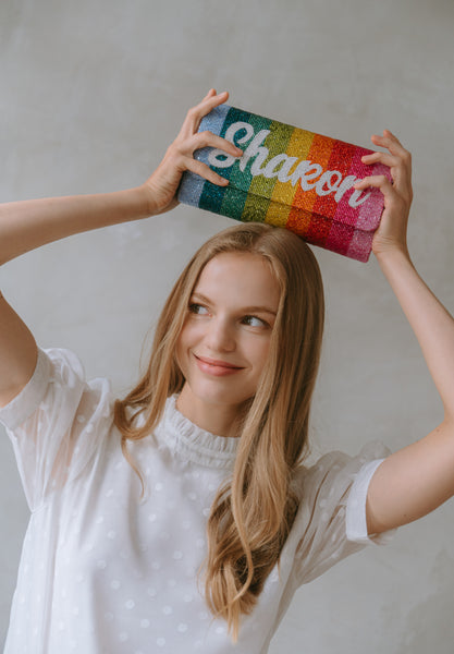 Bespoke Beaded Name Clutch