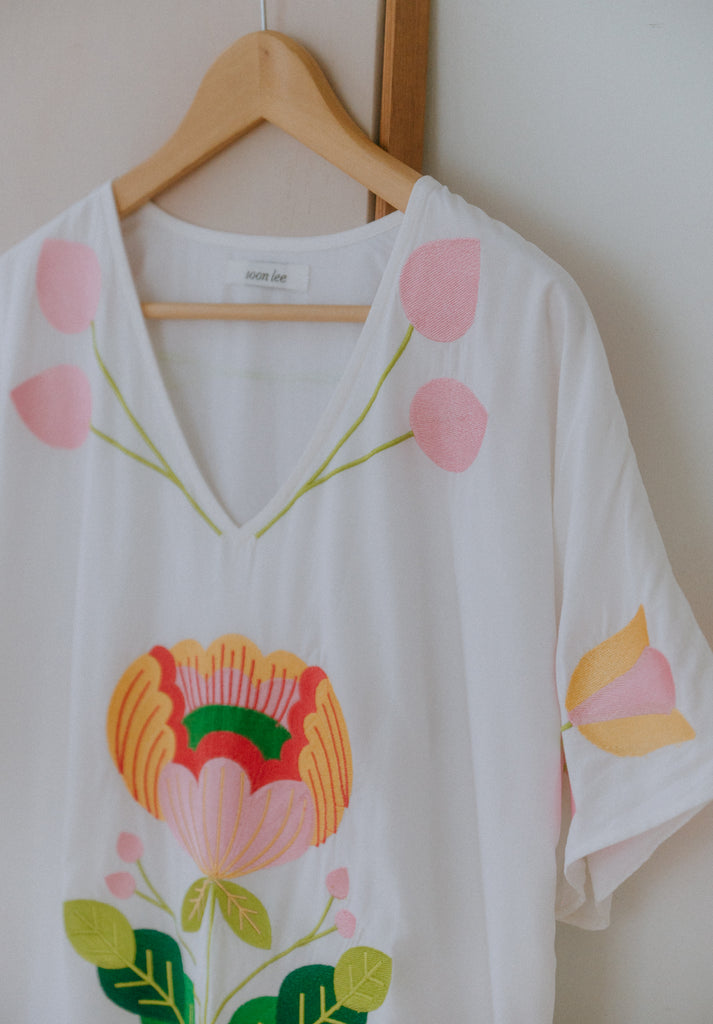 Spring Flowers Embroidered Dress (Preorder)