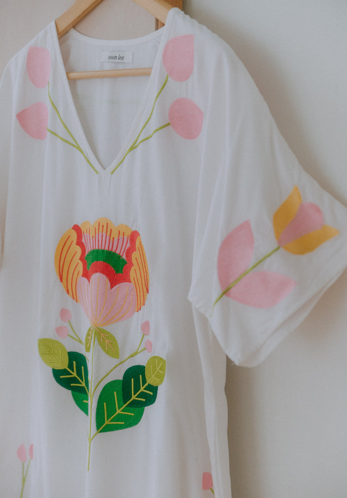 Spring Flowers Embroidered Dress (Preorder)