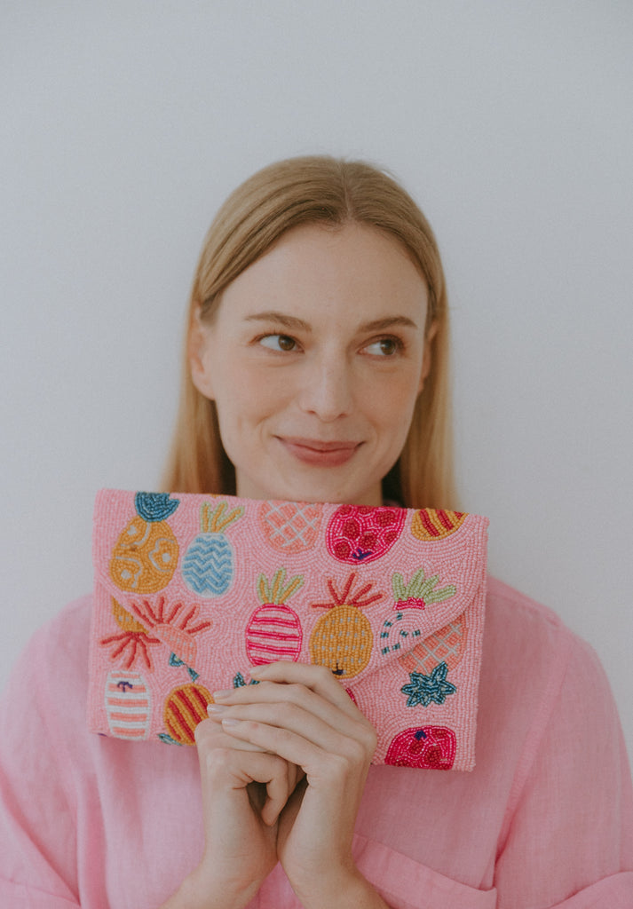 Pineapples Medley Beaded Crossbody