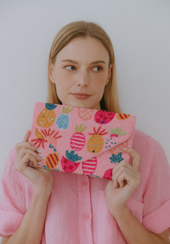 Pineapples Medley Beaded Crossbody