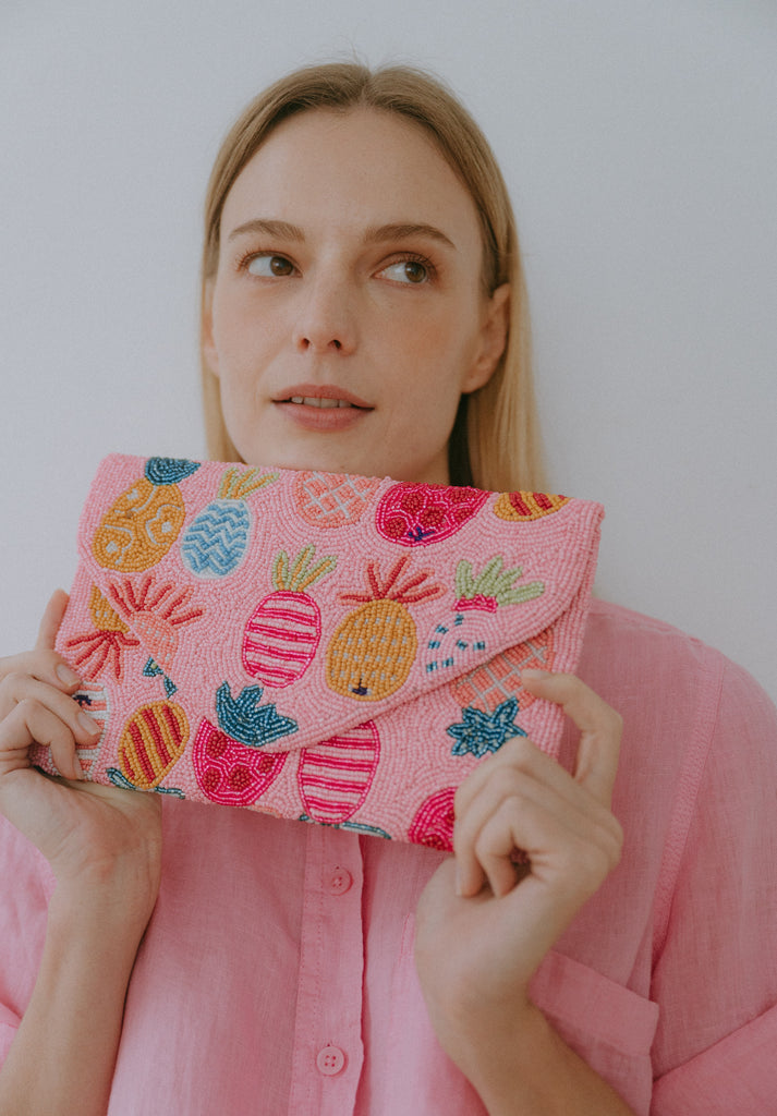 Pineapples Medley Beaded Crossbody