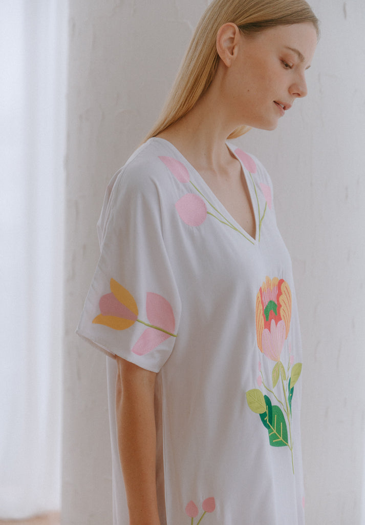 Spring Flowers Embroidered Dress (Preorder)