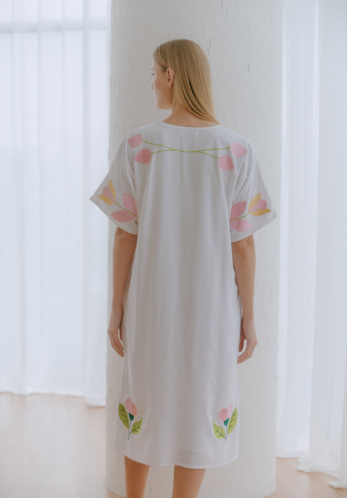Spring Flowers Embroidered Dress (Preorder)