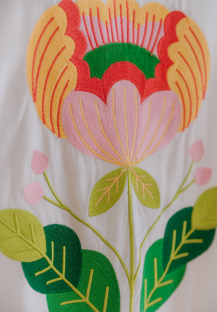 Spring Flowers Embroidered Dress (Preorder)