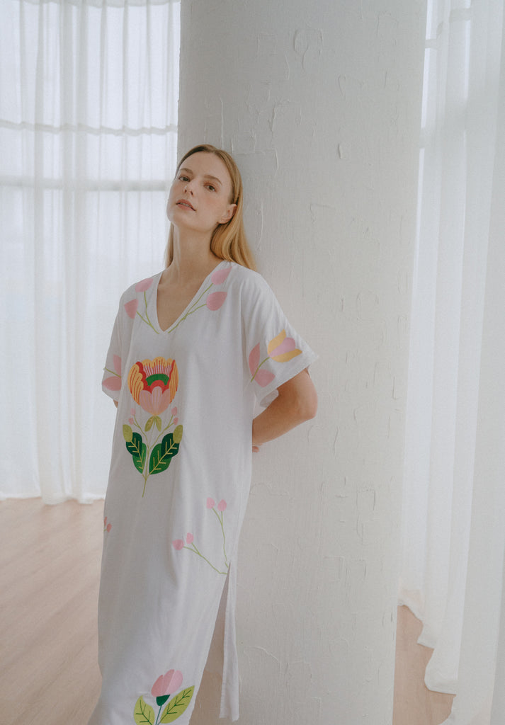 Spring Flowers Embroidered Dress (Preorder)