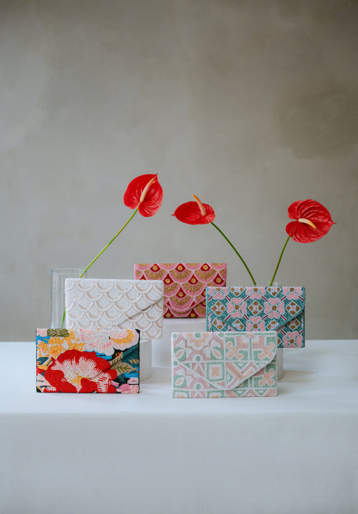 Peonies Beaded HandBag (Preorder)