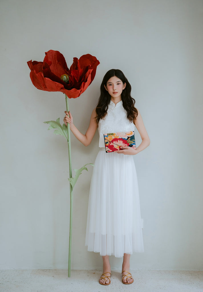 Peonies Beaded HandBag (Preorder)