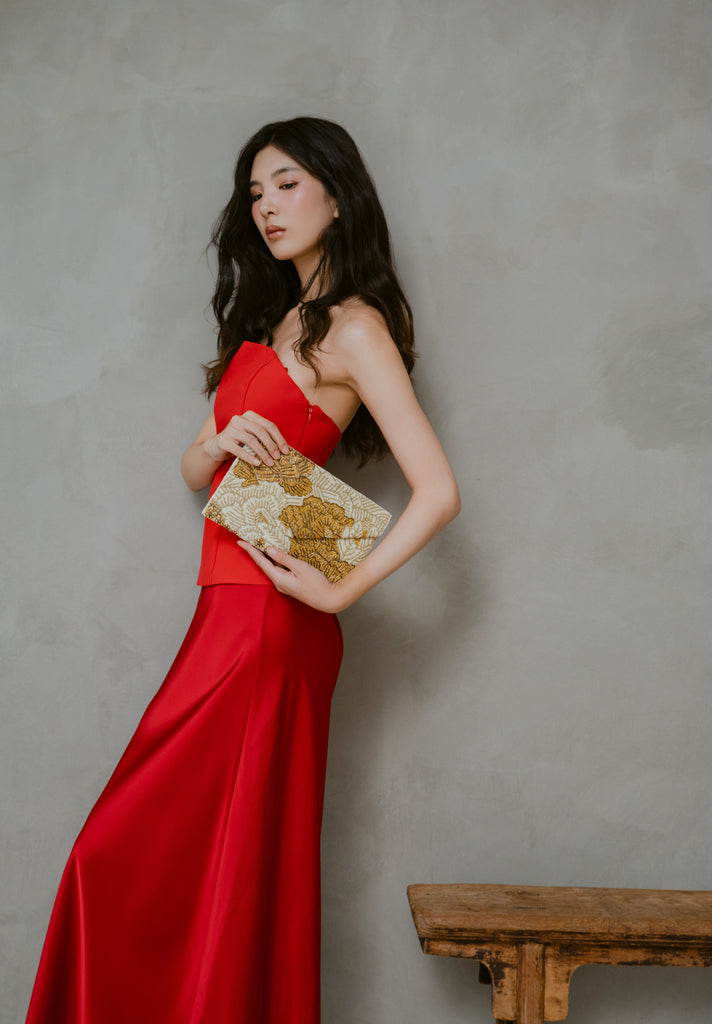 Royal Peonies Beaded HandBag (Preorder)