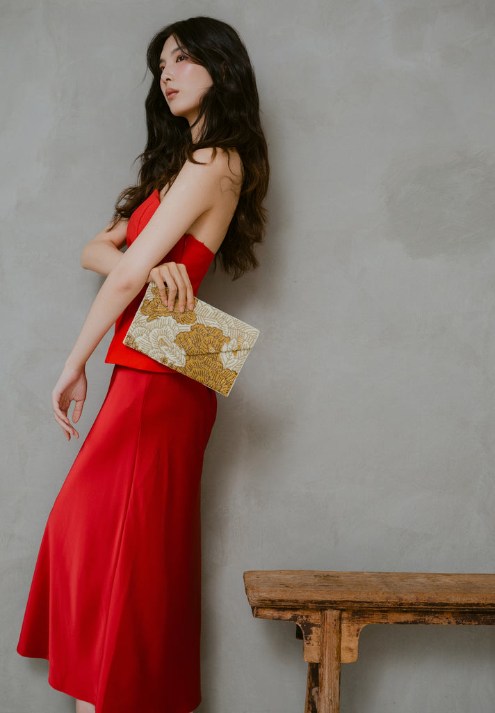 Royal Peonies Beaded HandBag (Preorder)