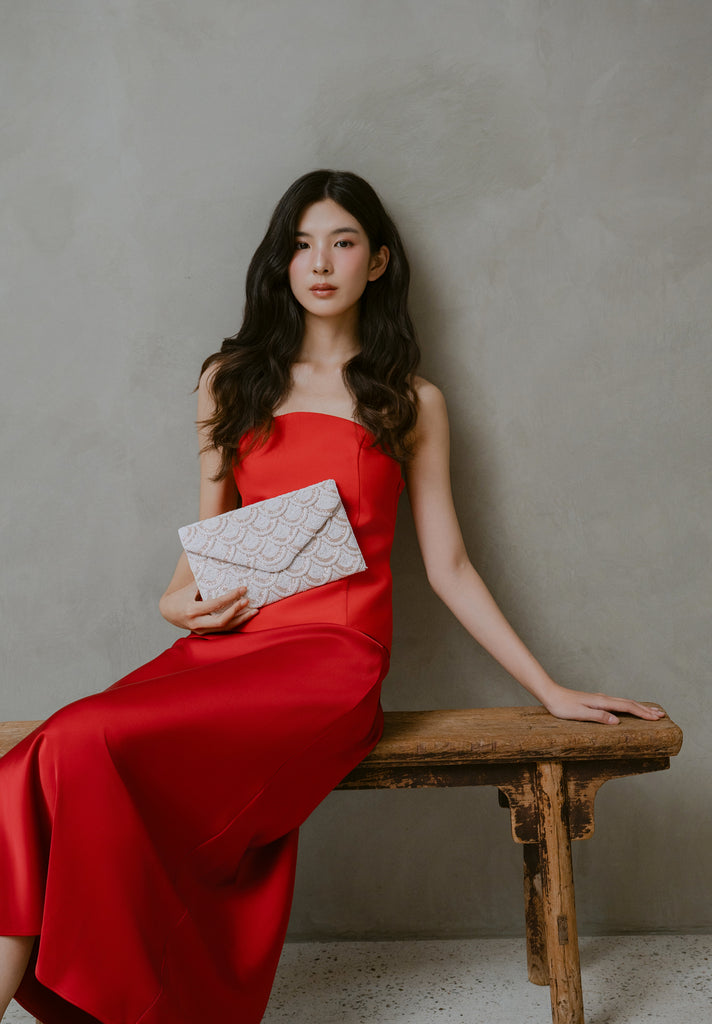 Pearled Clouds Beaded HandBag (Preorder)