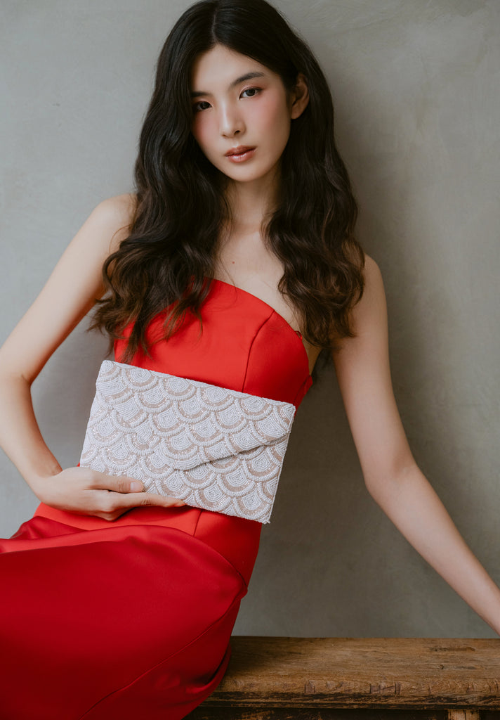 Pearled Clouds Beaded HandBag (Preorder)