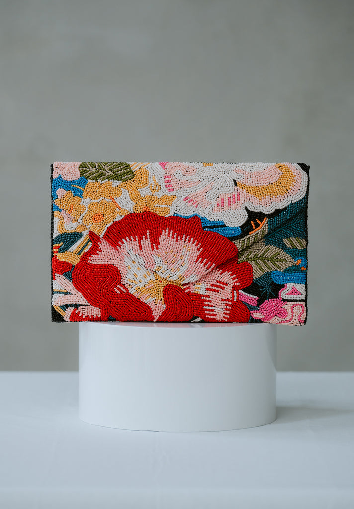 Peonies Beaded HandBag (Preorder)
