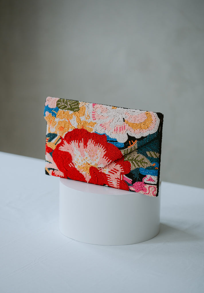 Peonies Beaded HandBag (Preorder)