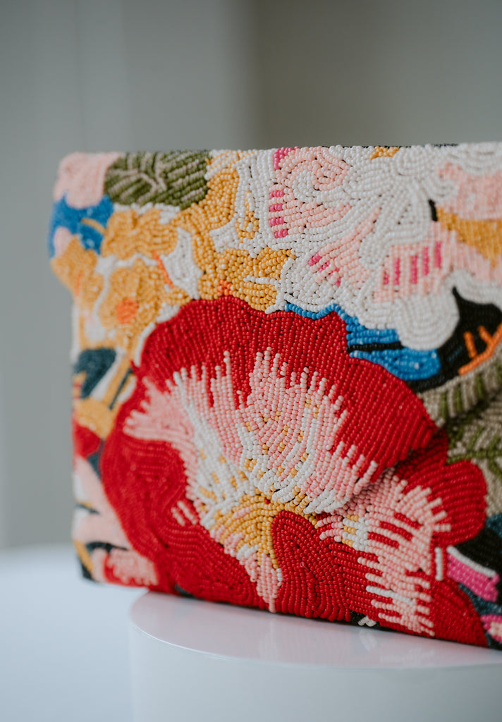 Peonies Beaded HandBag (Preorder)