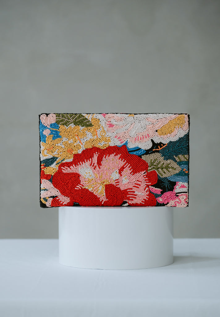 Peonies Beaded HandBag (Preorder)