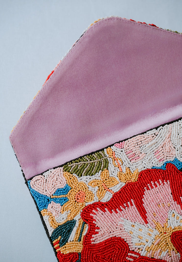 Peonies Beaded HandBag (Preorder)