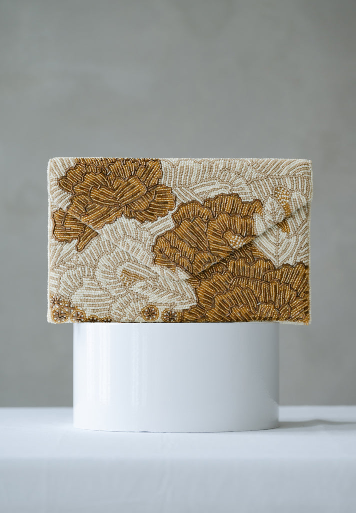 Royal Peonies Beaded HandBag (Preorder)