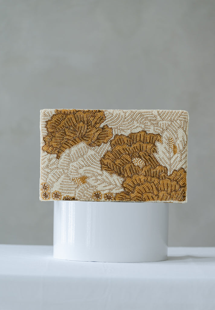 Royal Peonies Beaded HandBag (Preorder)