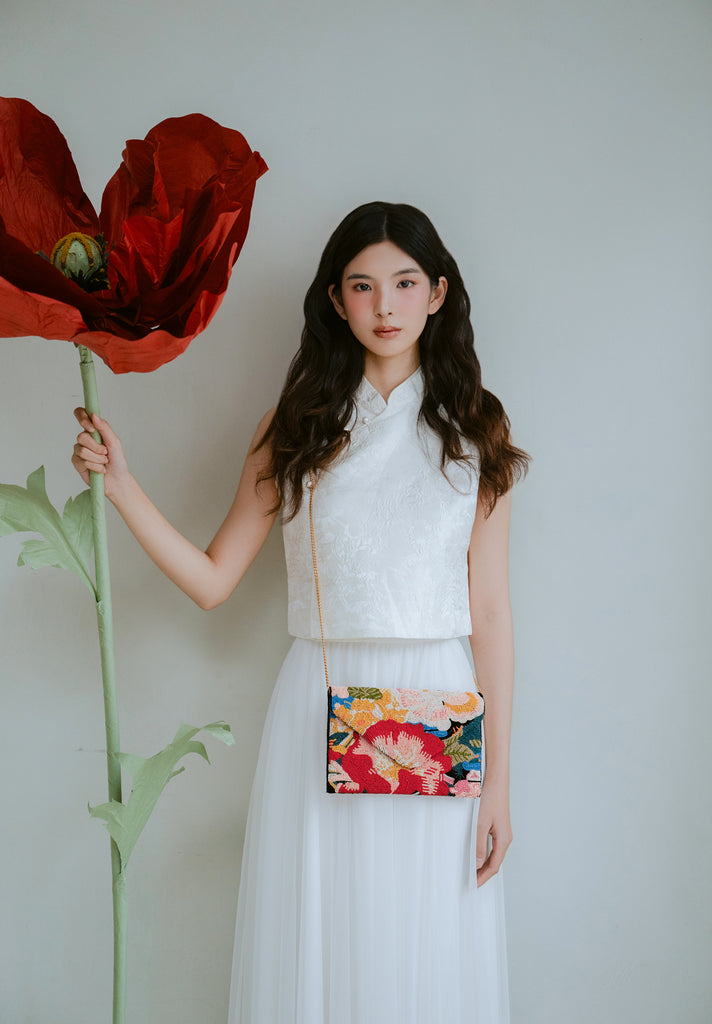 Peonies Beaded HandBag (Preorder)