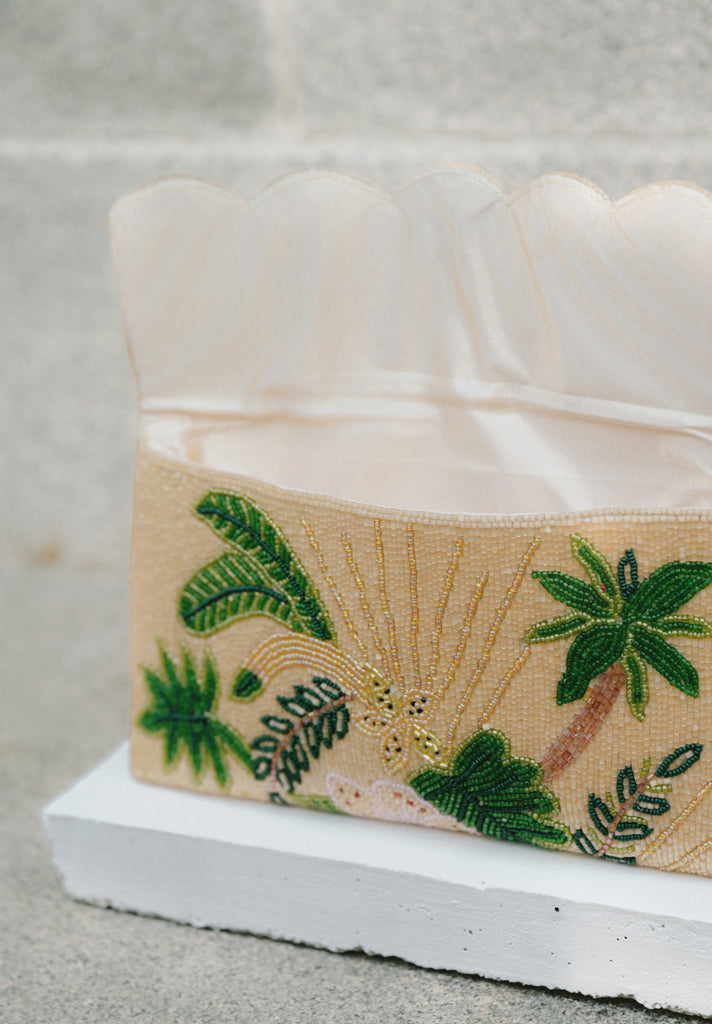 Tropical Beaded Scallop Bag (Preorder)