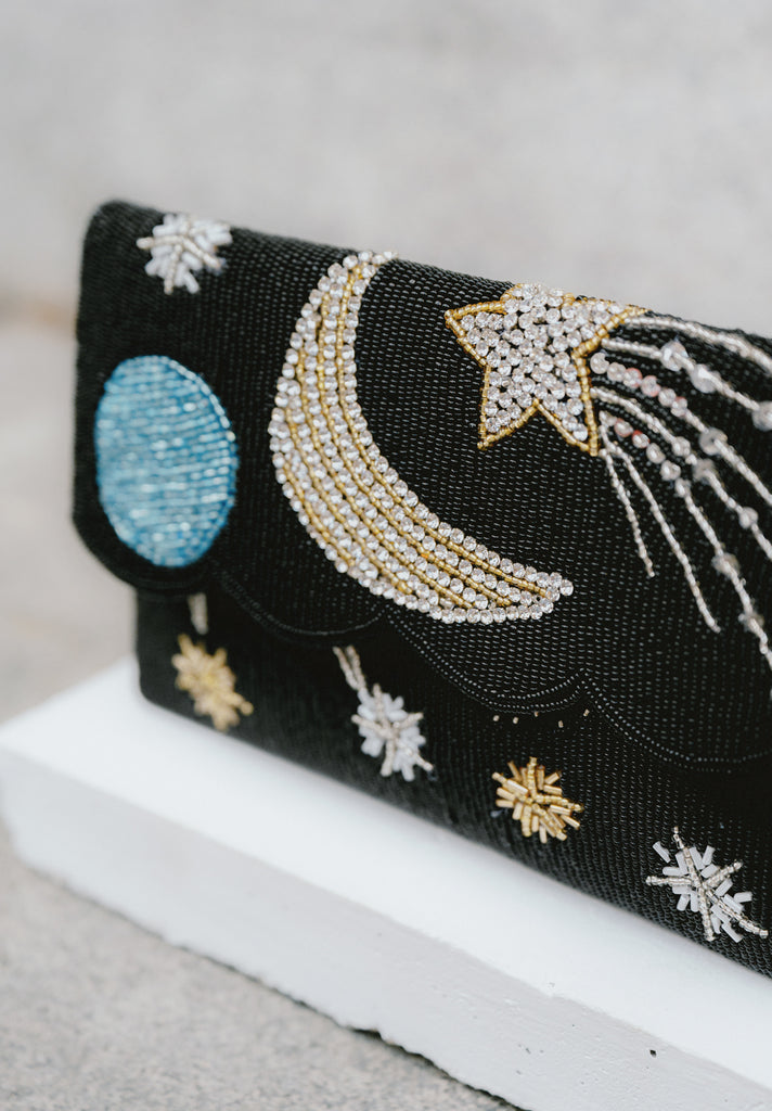 Stars and Moon Beaded Scallop Bag (Preorder)