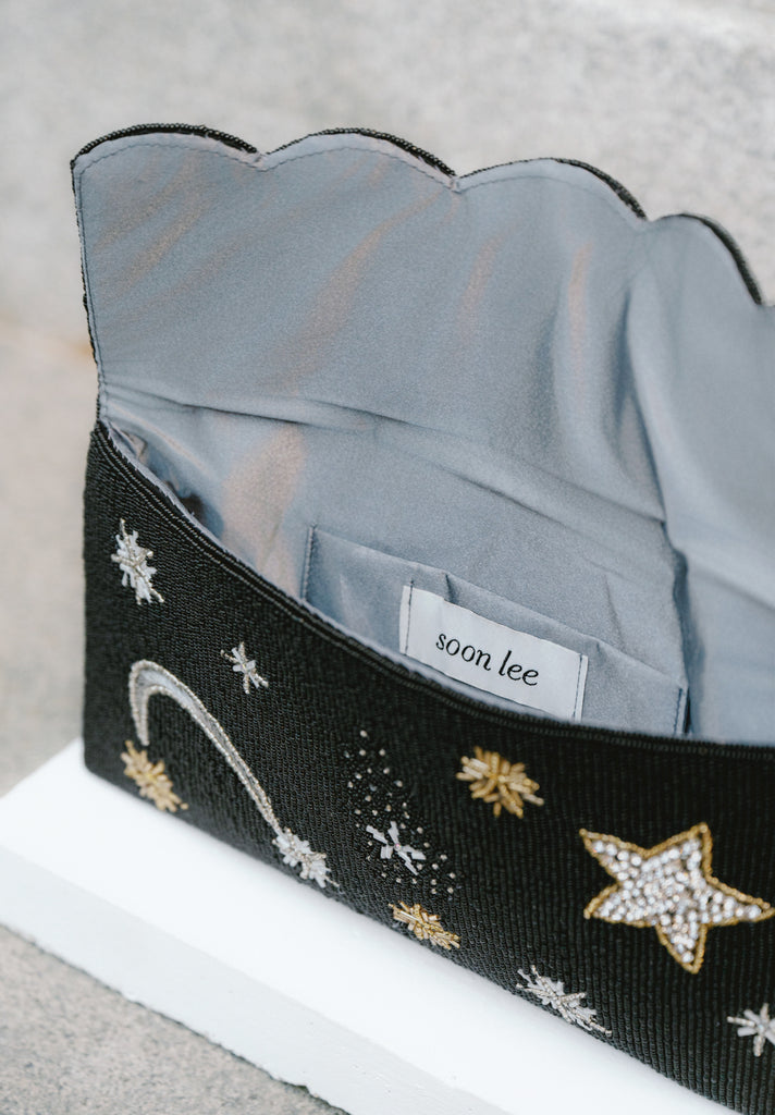 Stars and Moon Beaded Scallop Bag (Preorder)