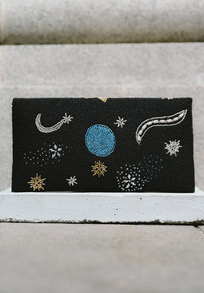 Stars and Moon Beaded Scallop Bag (Preorder)