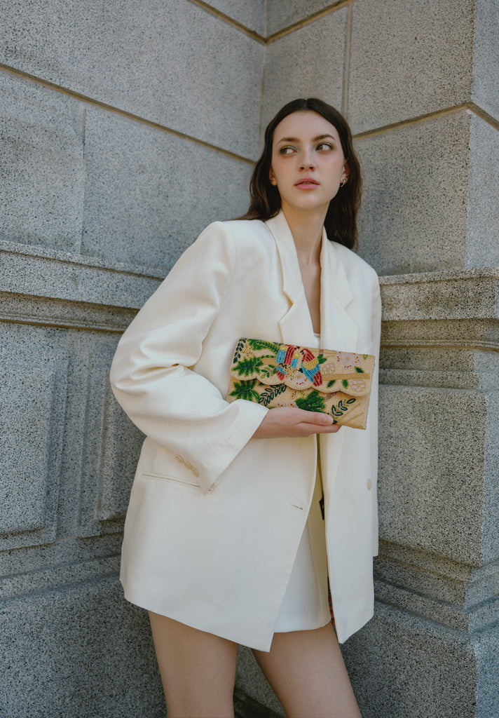 Tropical Beaded Scallop Bag (Preorder)