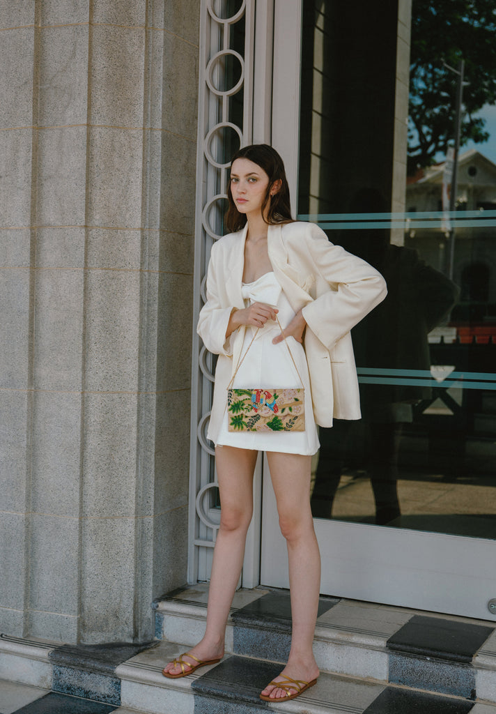 Tropical Beaded Scallop Bag (Preorder)