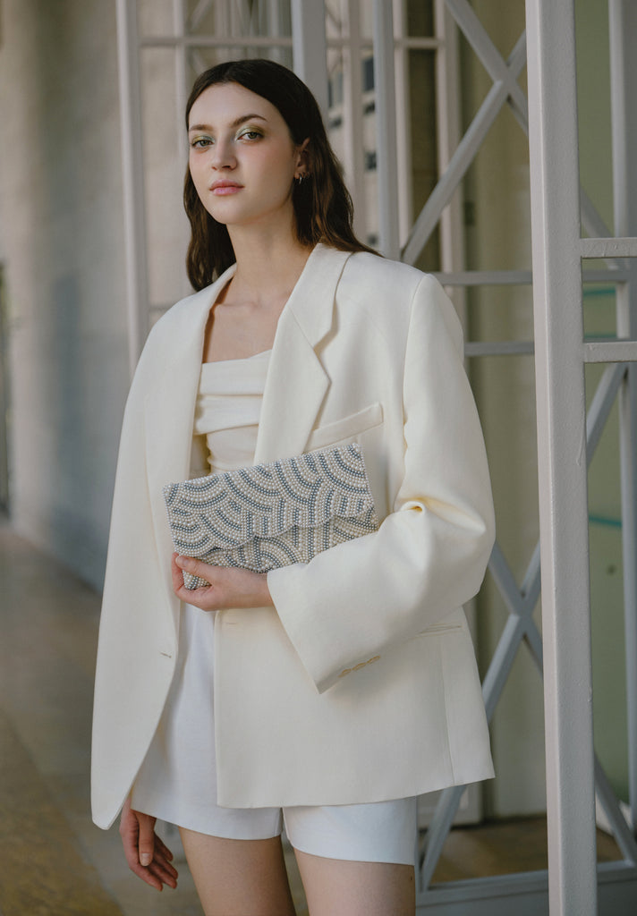 Pearls for Dinner Beaded Scallop Bag (Preorder)