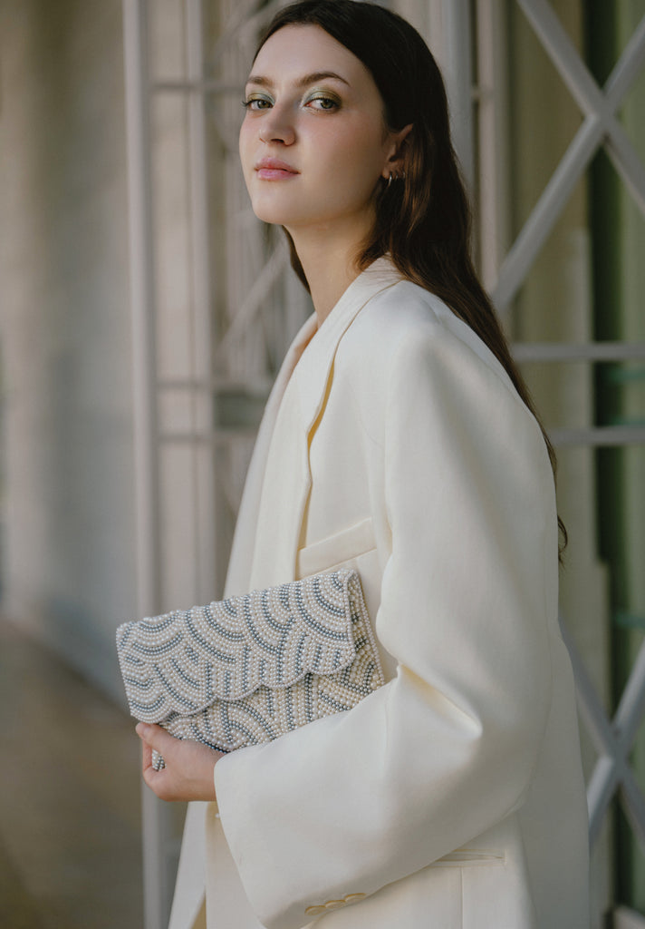 Pearls for Dinner Beaded Scallop Bag (Preorder)