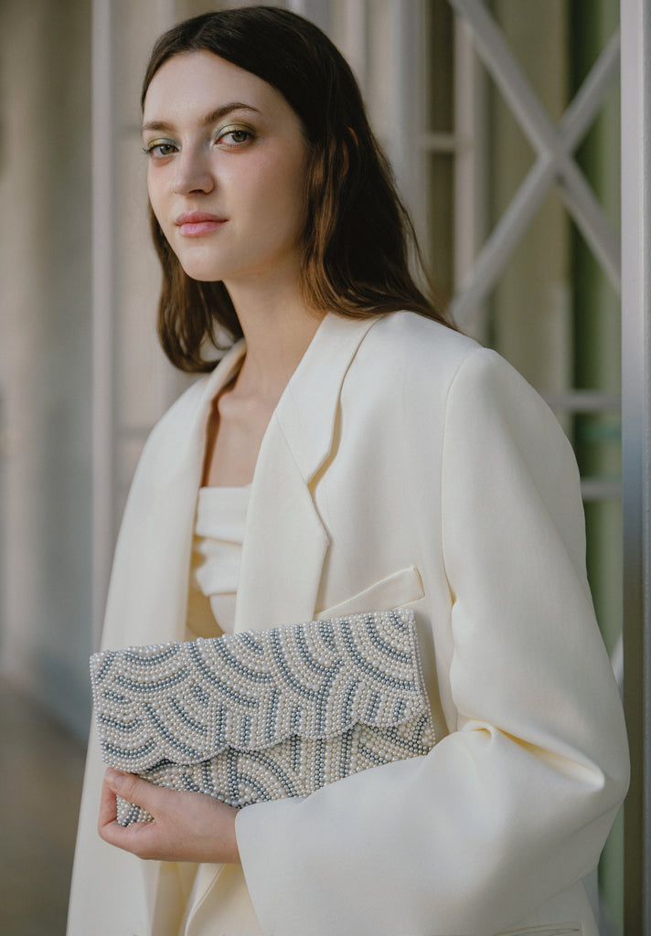 Pearls for Dinner Beaded Scallop Bag (Preorder)