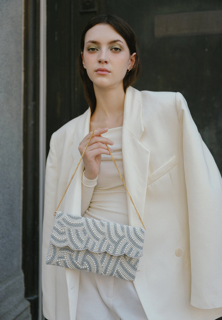 Pearls for Dinner Beaded Scallop Bag (Preorder)