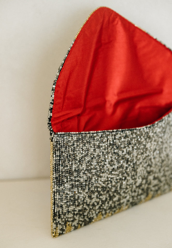 Ombre Skies Beaded Handbag