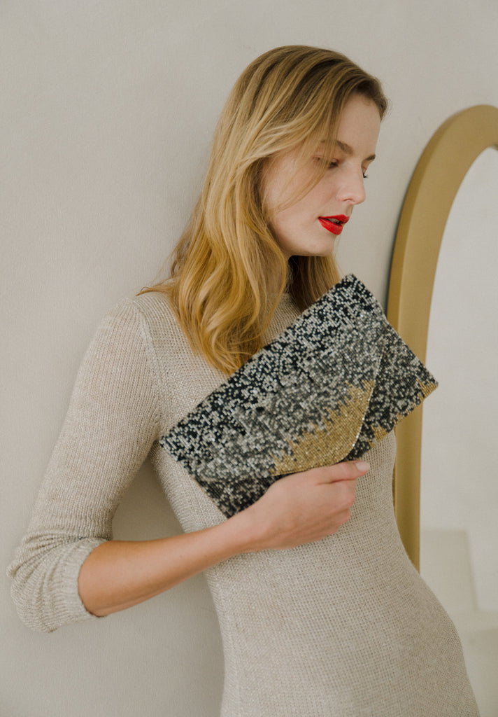 Ombre Skies Beaded Handbag