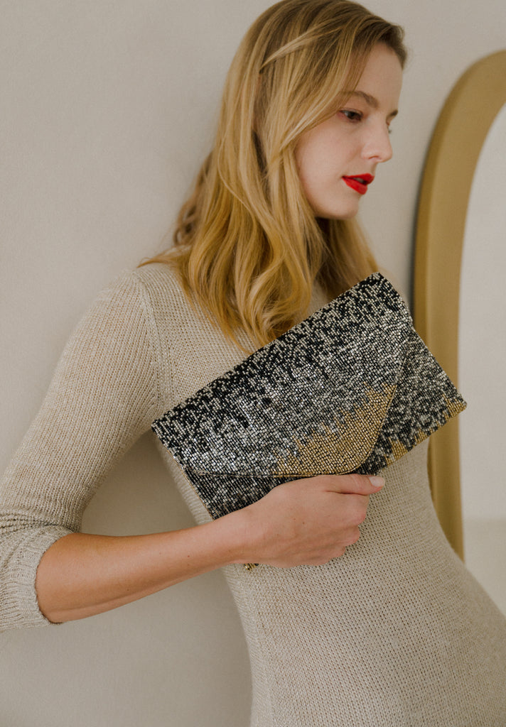 Ombre Skies Beaded Handbag