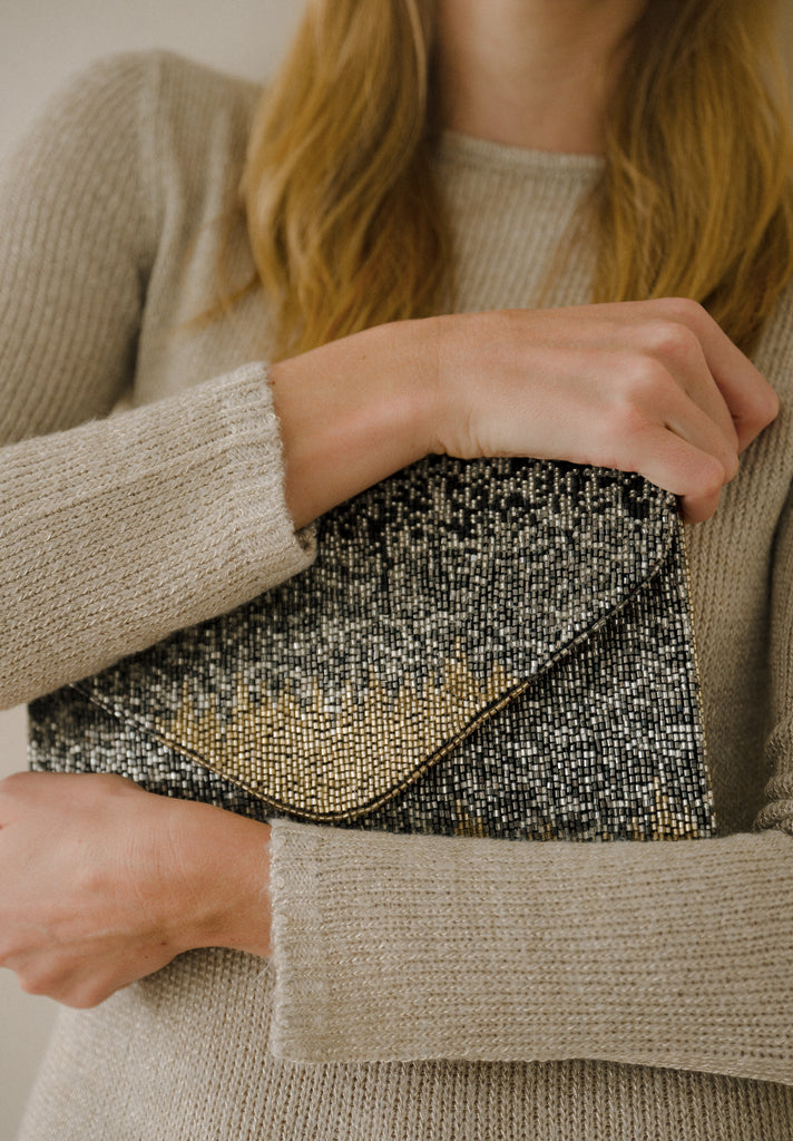 Ombre Skies Beaded Handbag