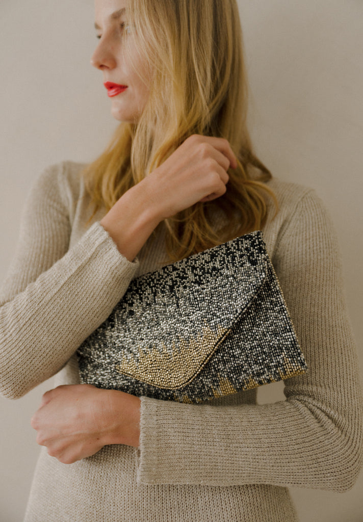 Ombre Skies Beaded Handbag