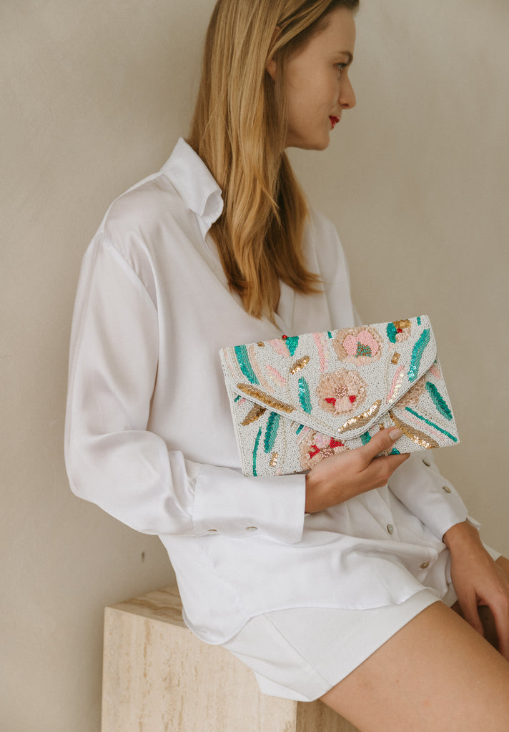 Sunset Garden Beaded Handbag (Preorder)