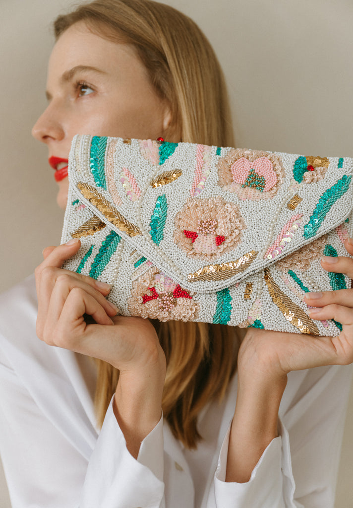 Sunset Garden Beaded Handbag (Preorder)