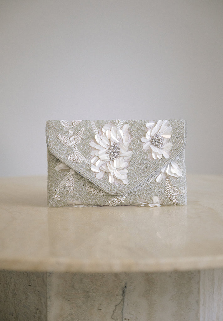 Porcelain Skies Beaded Handbag (Preorder)