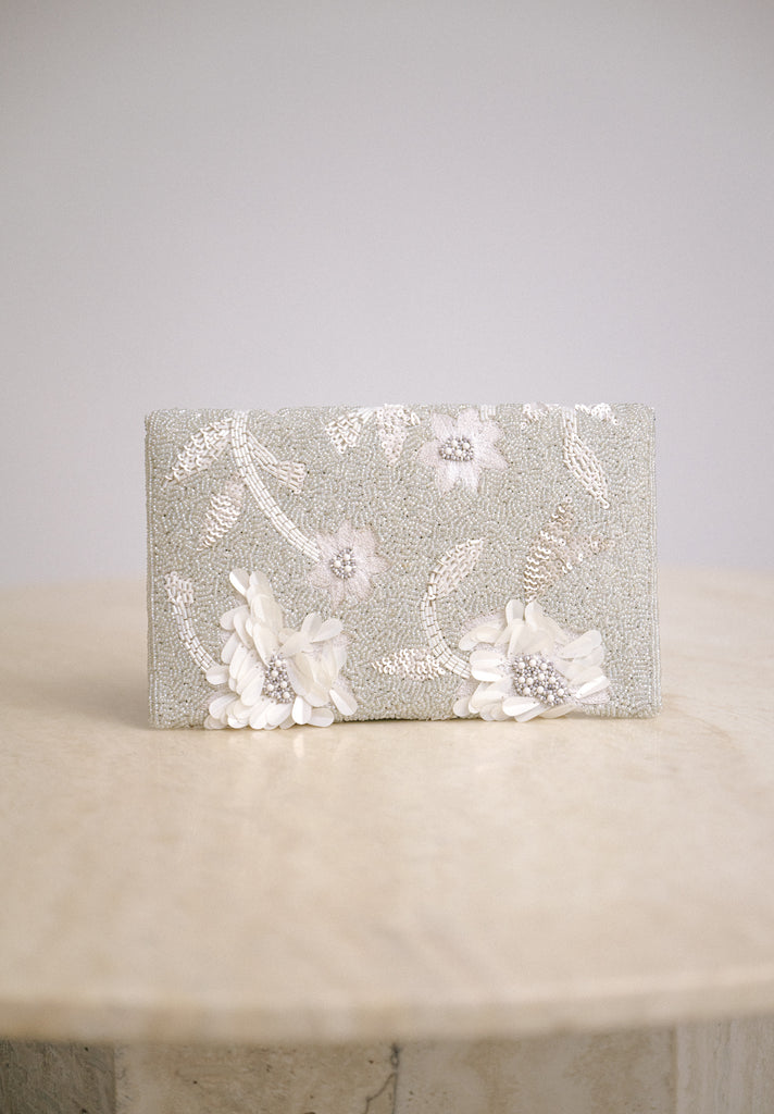 Porcelain Skies Beaded Handbag (Preorder)