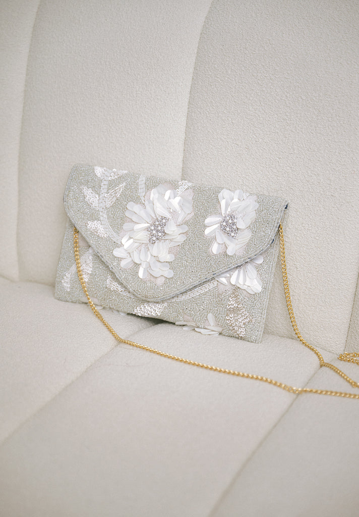 Porcelain Skies Beaded Handbag (Preorder)