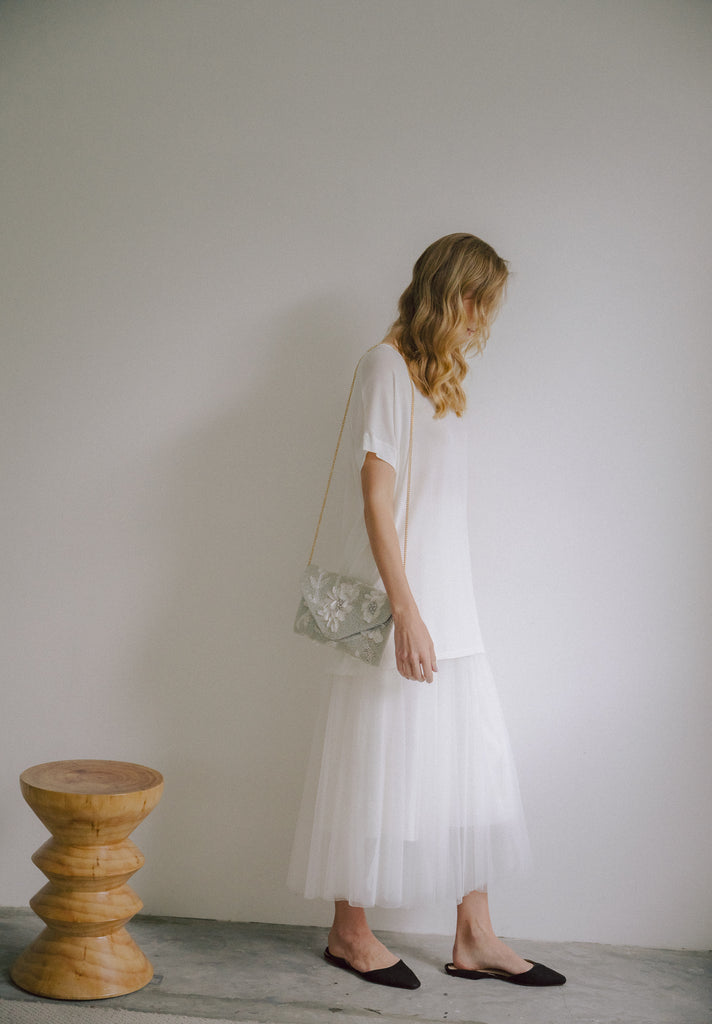 Porcelain Skies Beaded Handbag (Preorder)