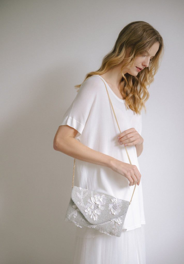 Porcelain Skies Beaded Handbag (Preorder)