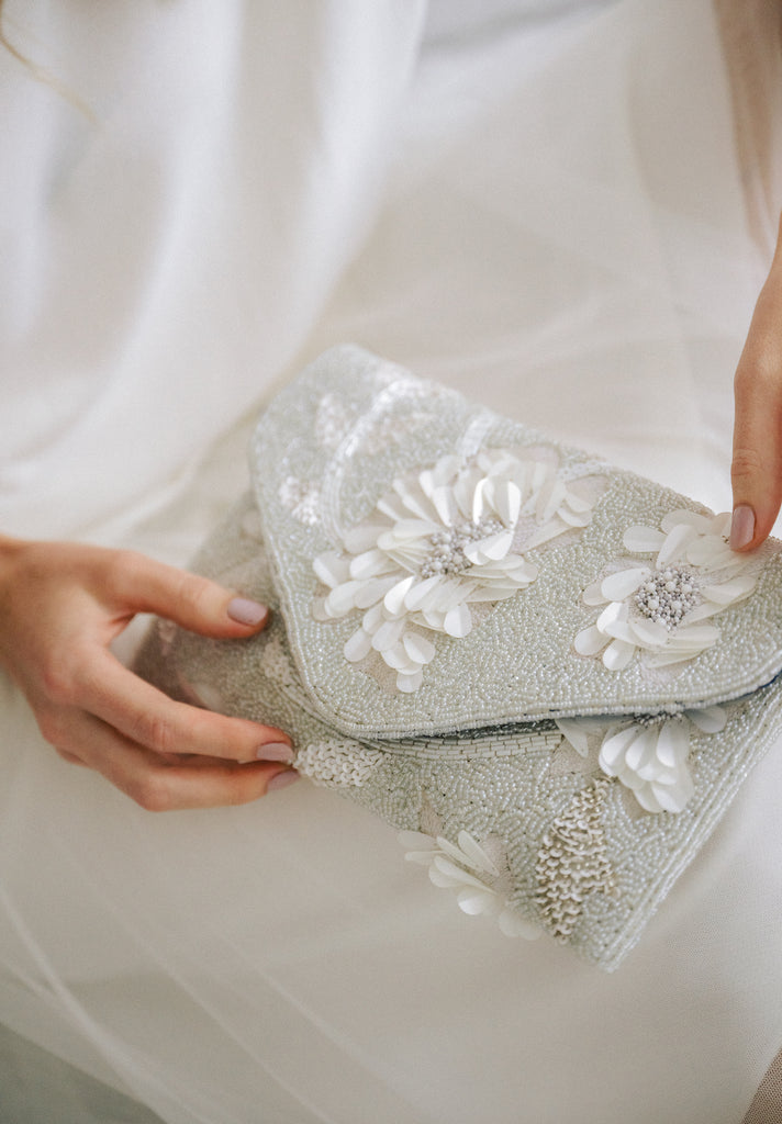 Porcelain Skies Beaded Handbag (Preorder)