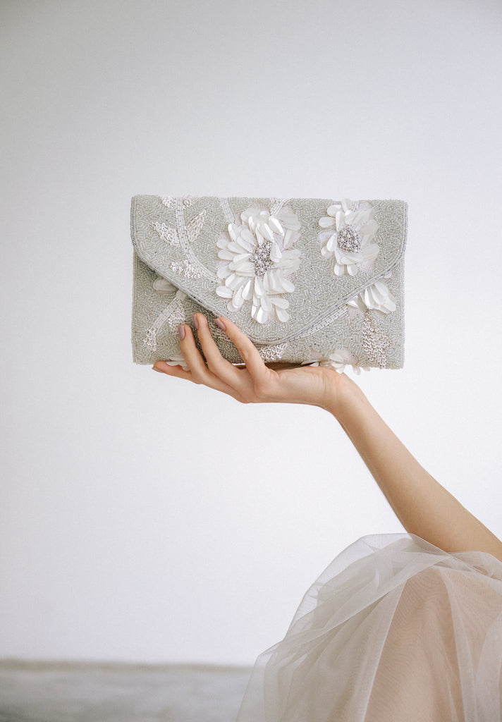 Porcelain Skies Beaded Handbag (Preorder)