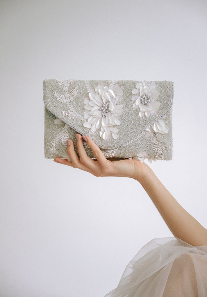 Porcelain Skies Beaded Handbag (Preorder)