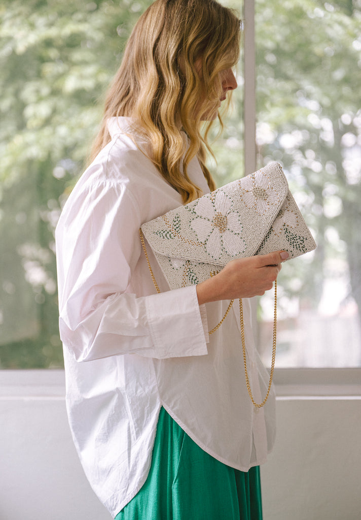 Mornings by the lake Beaded Crossbody (Preorder)
